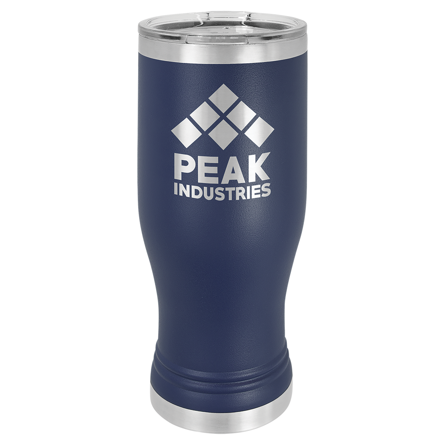 Navy Blue 20 oz Vacuum Insulated Pilsner Bottle with Clear Lid - Personalized