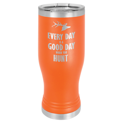 Orange 20 oz Vacuum Insulated Pilsner Bottle with Clear Lid - Personalized