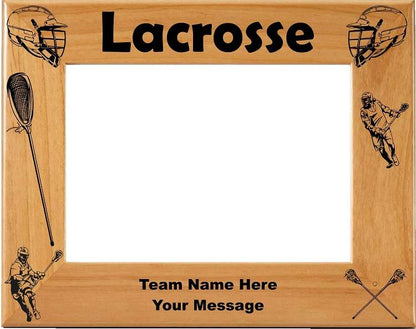 Lacrosse Picture Frame - Personalized | Laser Engraved Wood Frame - 3 Sizes Decade Awards