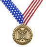 La Crosse Medal, Wreath - Gold | Engraved Gold Lacrosse Medal - 2.75 Inch Wide Decade Awards