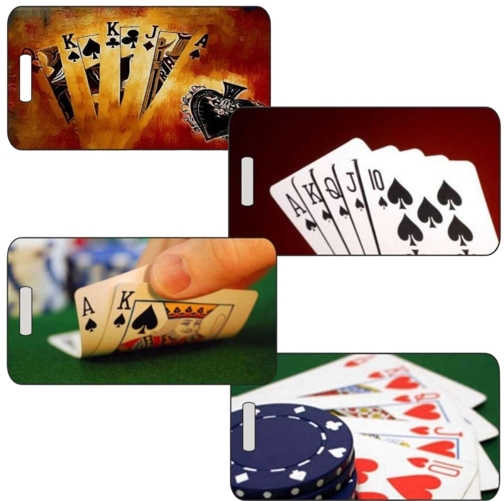 Poker Luggage Tag in 2 Sizes – Personalized Bag ID Tag for Poker Players, Blackjack Fans, and Travel Custom Design by Decade Awards