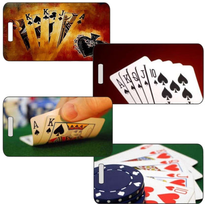 Poker Luggage Tag in 2 Sizes – Personalized Bag ID Tag for Poker Players, Blackjack Fans, and Travel Custom Design by Decade Awards