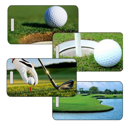 Golf Luggage Tag in 2 Sizes – Personalized Golf Bag ID Tag for Golfers and Travel – Durable Custom Design by Decade Awards