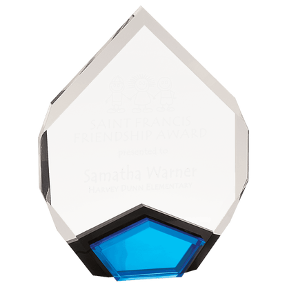 Marquis Acrylic Trophy | Blue, Gold or Red | Personalized Corporate Award | 8 or 9 Inches Tall