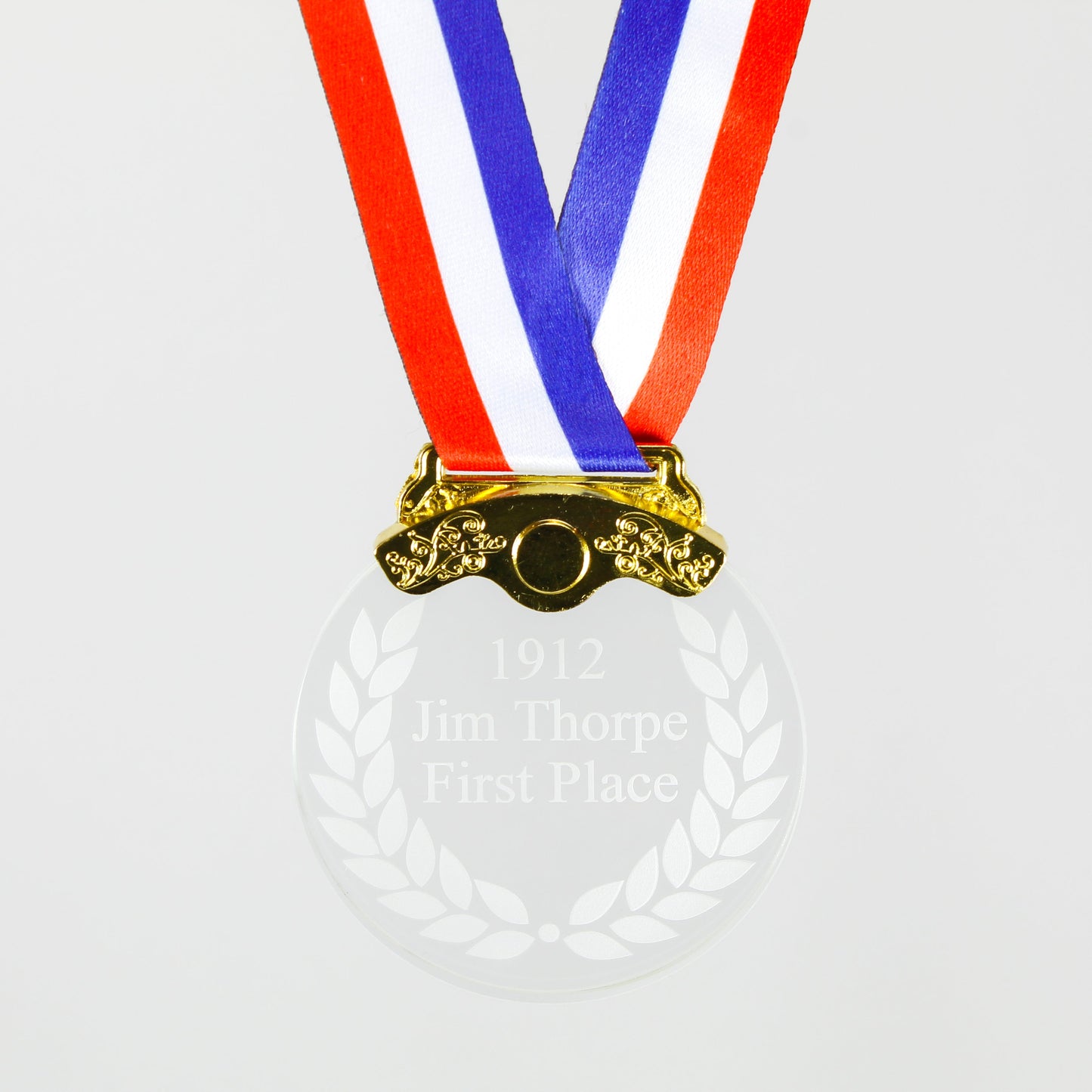 Crystal Medal- Gold, Silver or Bronze | Engraved Crystal Medal - 2.75 Inch Wide