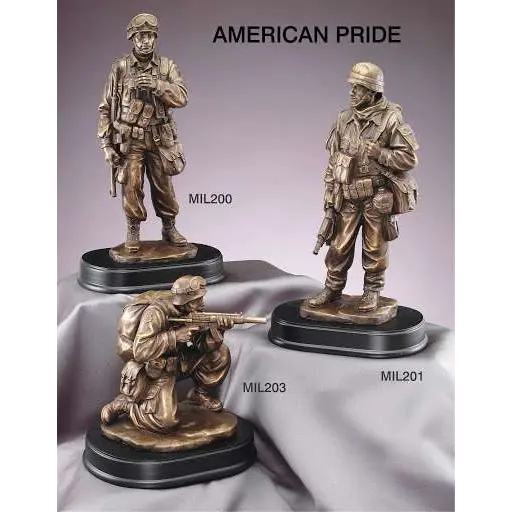 Military Serviceman Trophy | Personalized American Hero Award | 3 Sizes