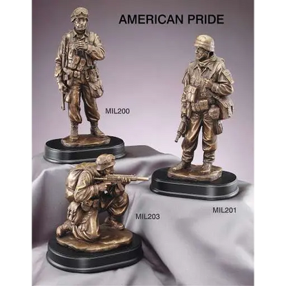 Military Serviceman Trophy | Personalized American Hero Award | 3 Sizes