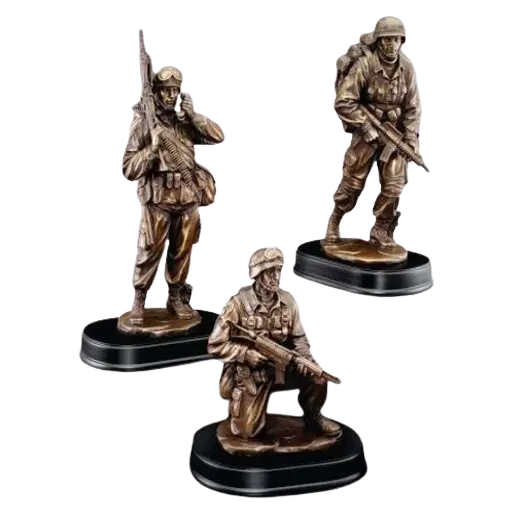 Military Servicemen Trophy | Personalized American Hero Award | 3 Sizes