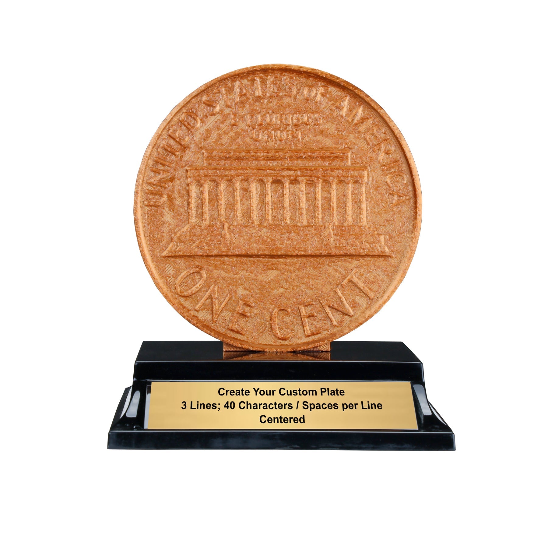 Novelty Penny Trophy One Cent Award with Free Custom Engraving – Decade Awards