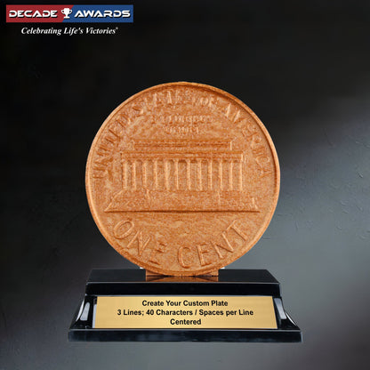 Penny Trophy | Personalized Big Money Award | Novelty 3D | 5 Inch