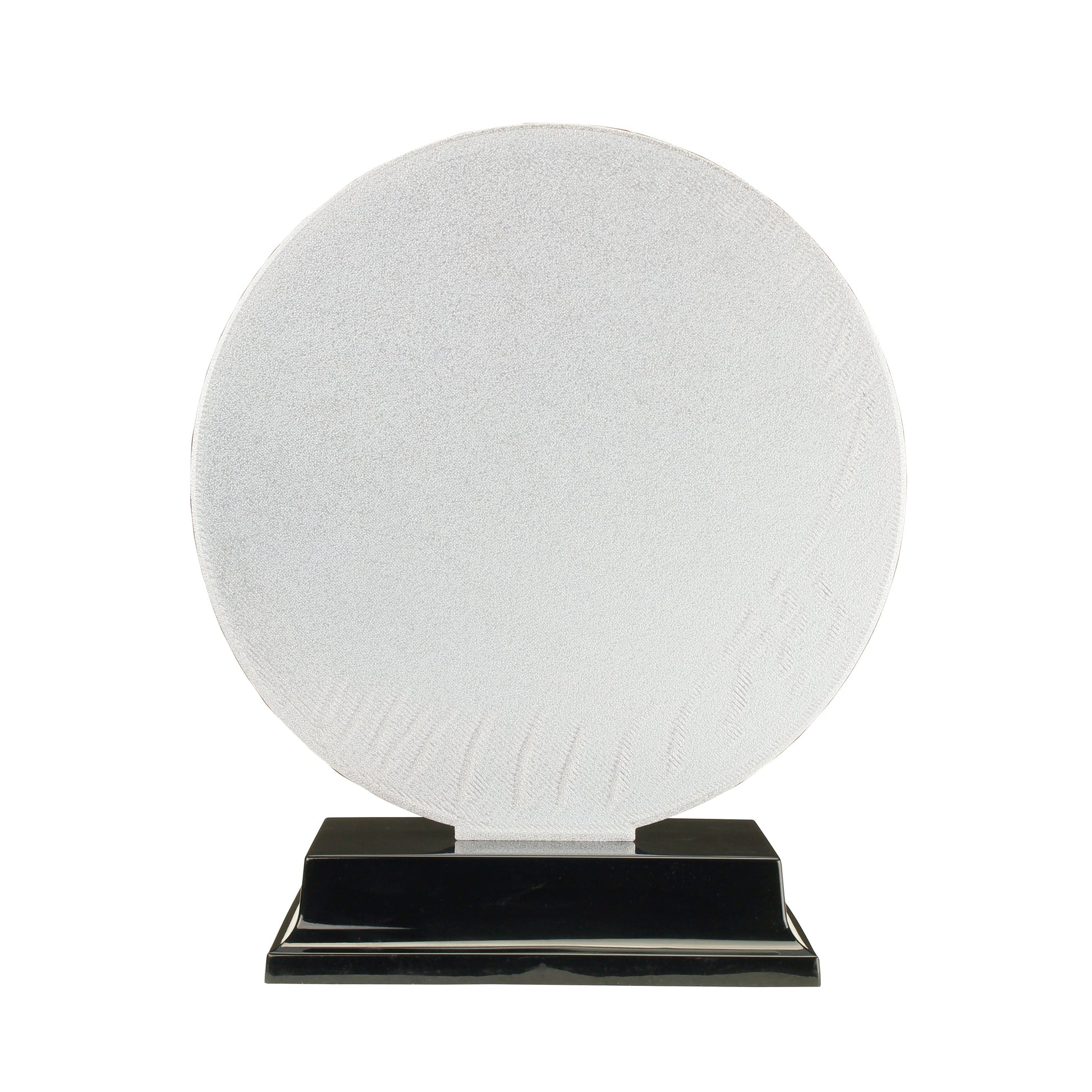 Quarter Trophy with twenty five cent coin design and sleek black base with free custom engraving Decade Awards