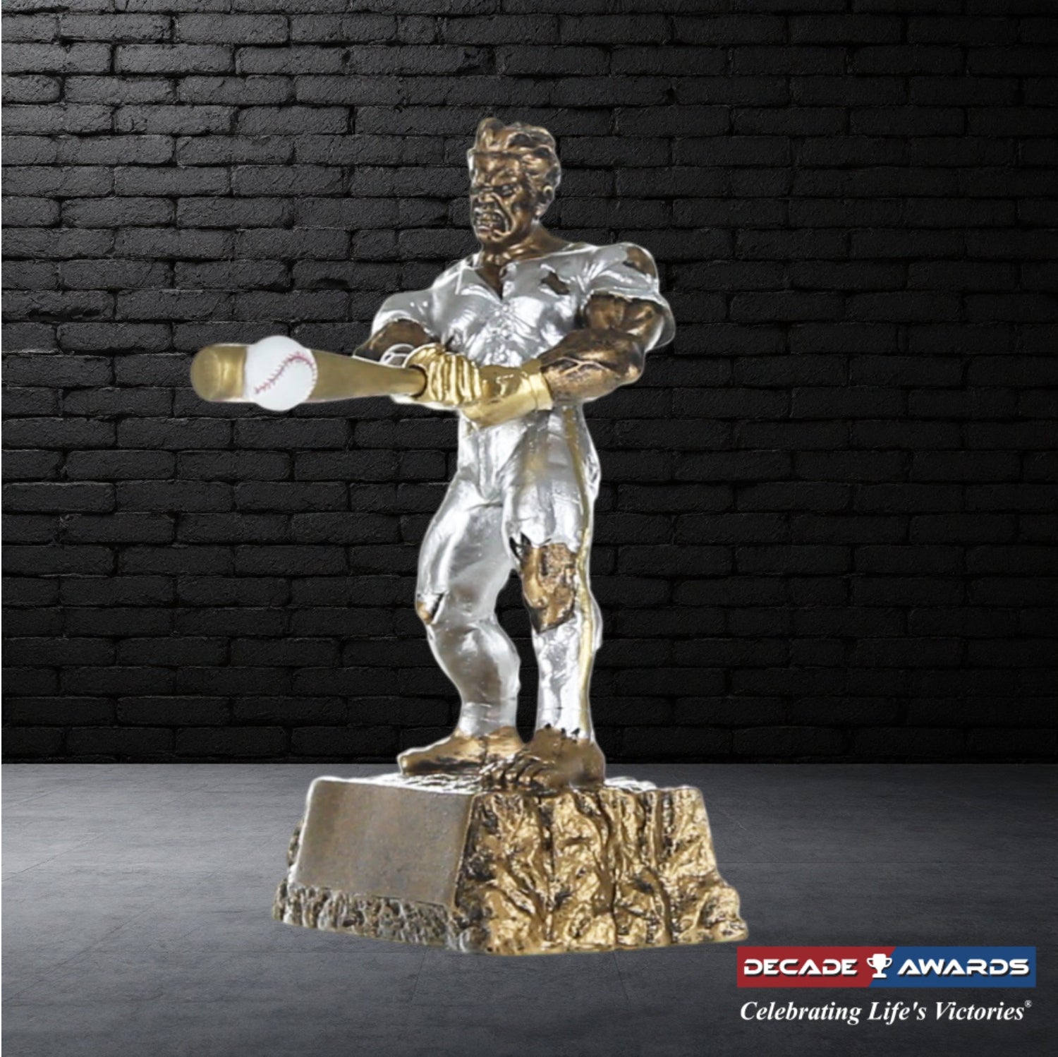 Baseball Monster Trophy | Engraved Baseball Beast Award - 6.75 Inch Tall Decade Awards