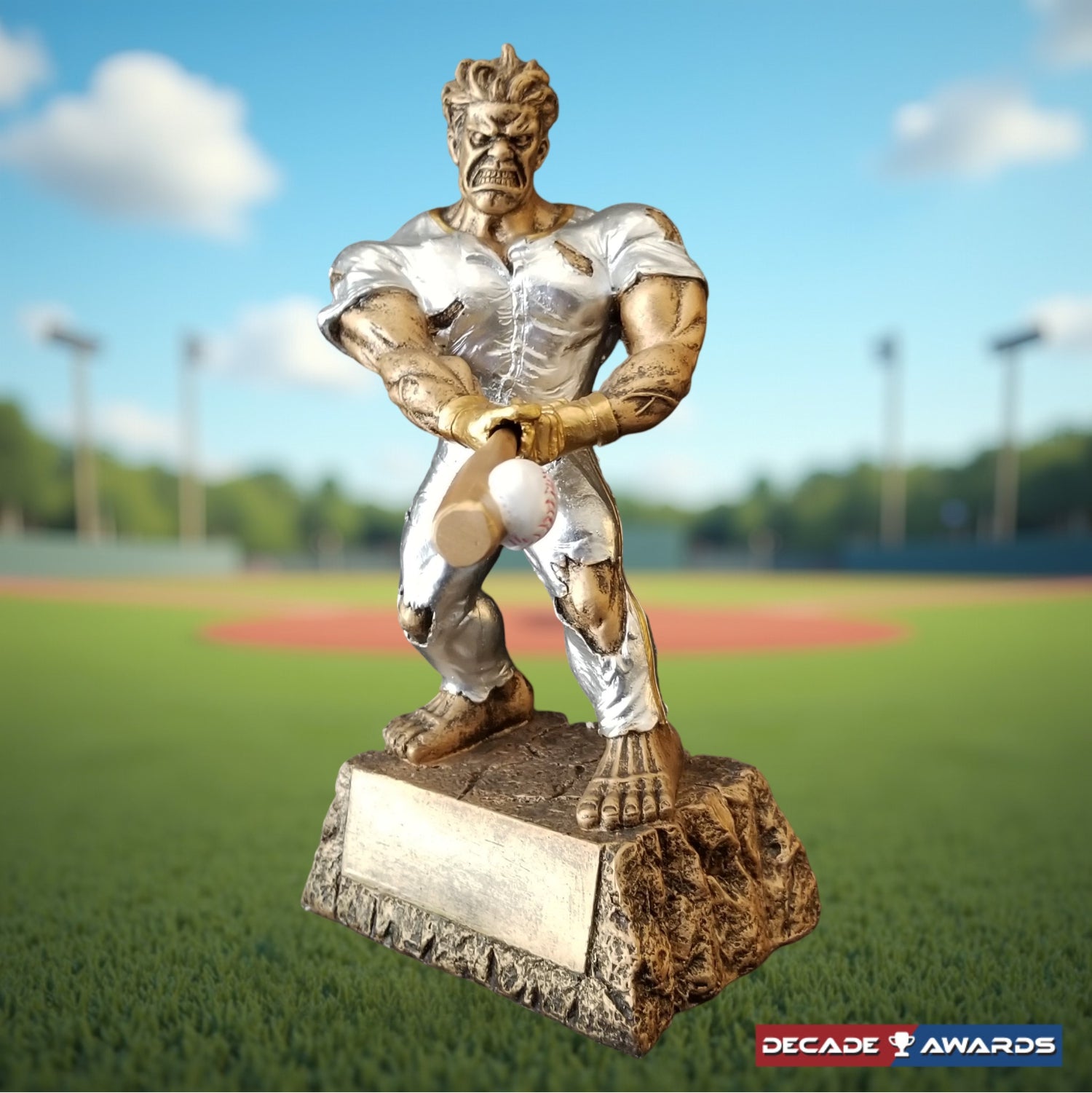 Baseball Monster Trophy | Engraved Baseball Beast Award - 6.75 Inch Tall Decade Awards