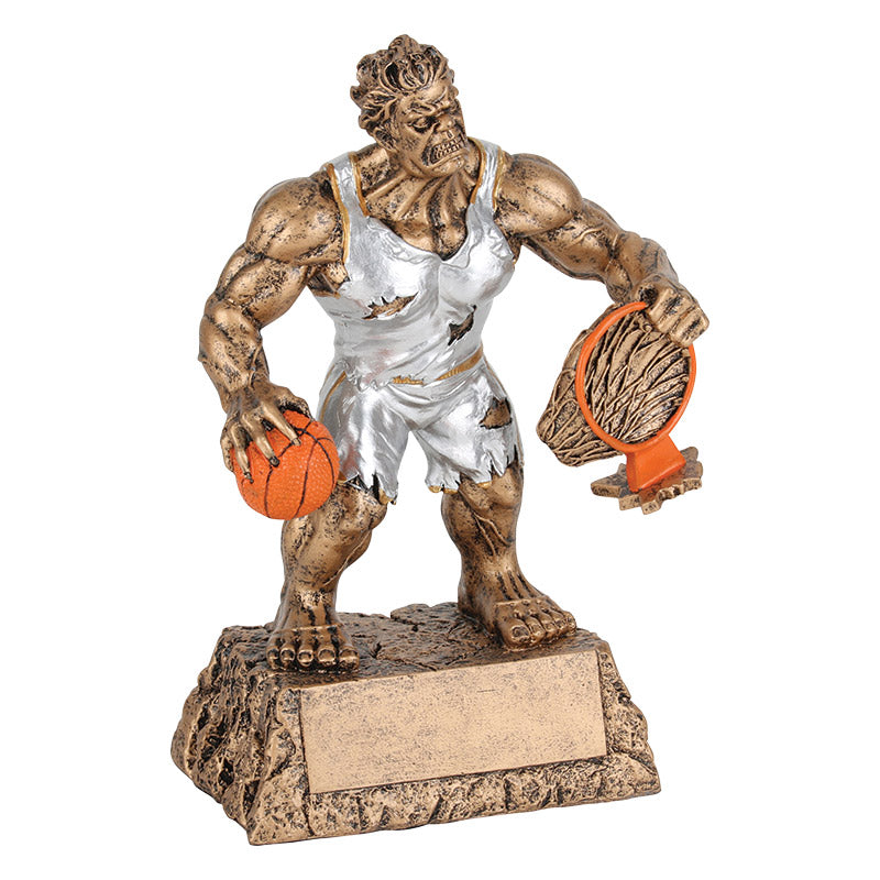 LARGE Monster Basketball Trophy | Engraved Basketball Beast Award - 9.5 Inch Tall Decade Awards