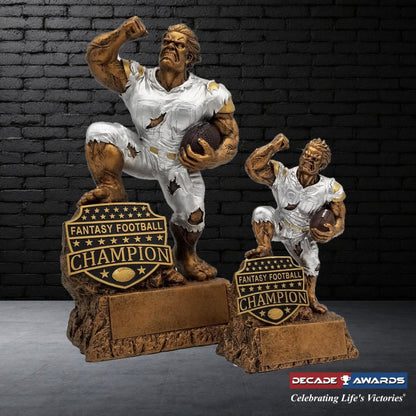 Fantasy Football Champion Monster Trophy - Beast Mode FFL Champion Trophy – Tribute to the Fantasy GOAT from Decade Awards - 6.5 or 10 Inch Tall