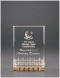 Mirage Acrylic Trophy | Blue, Gold, Green or Red | Personalized Acrylic Corporate Award | 5, 6 or 7 Inches Tall