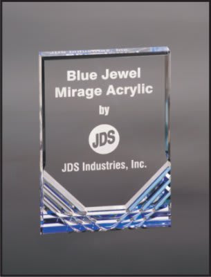 Jewel Mirage Acrylic Trophy | Blue or Gold | Personalized Acrylic Corporate Award | 6, 7 or 8 Inches Tall