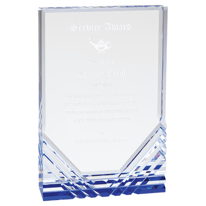 Jewel Mirage Acrylic Trophy | Blue or Gold | Personalized Acrylic Corporate Award | 6, 7 or 8 Inches Tall