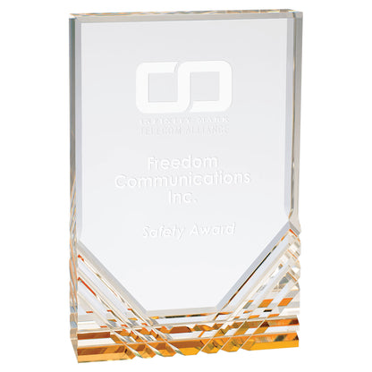 Jewel Mirage Acrylic Trophy | Blue or Gold | Personalized Acrylic Corporate Award | 6, 7 or 8 Inches Tall