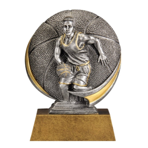 Basketball Trophy, Male | Engraved Motion X Basketball Award - 5 Inch Tall