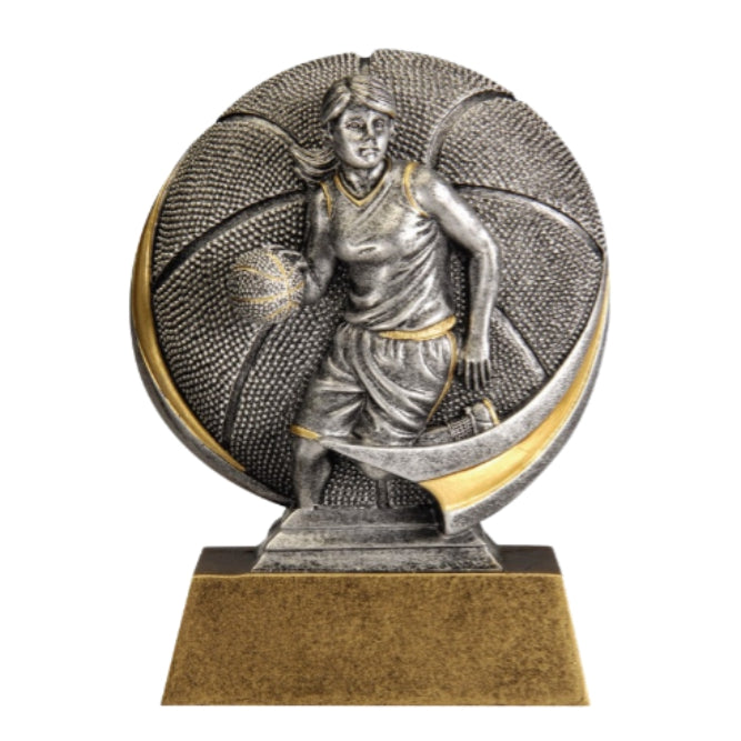 Basketball Trophy, Female | Engraved Motion X Basketball Award - 5 Inch Tall