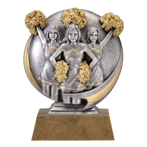 Cheerleader Trophy | Engraved Motion X Spirit Squad Award - 5 Inch Tall