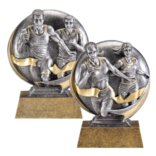 Track Trophy, Male or Female | Engraved Motion X Running Award - 5 Inch Tall Decade Awards
