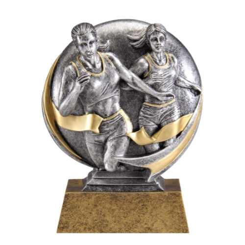 Track Trophy, Female | Engraved Motion X Running Award - 5 Inch Tall Decade Awards