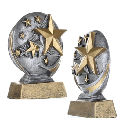 Stars Trophy | Engraved Motion X Gold Star Award - 5 Inch Tall