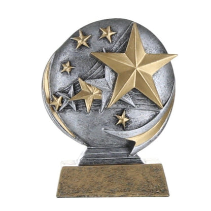 Stars Trophy | Engraved Motion X Gold Star Award - 5 Inch Tall