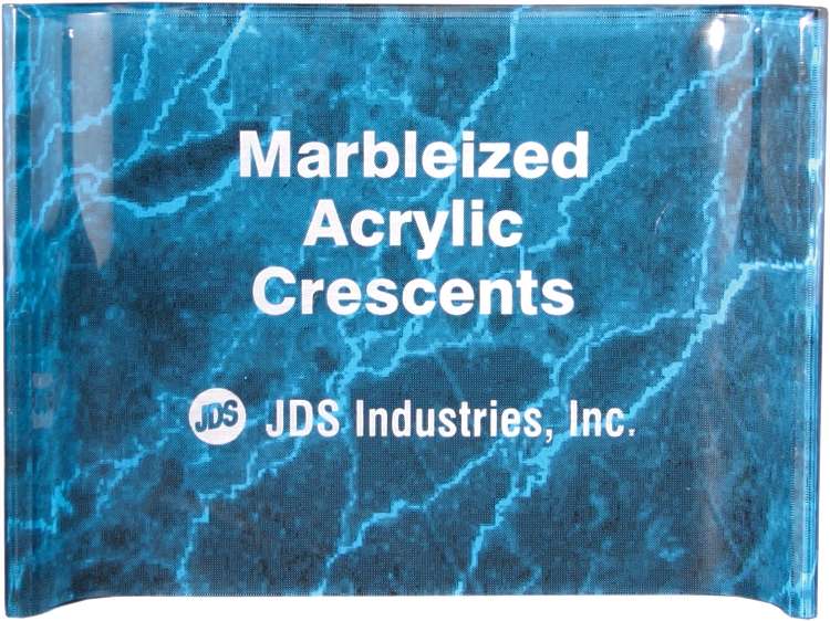 Marbleized Crescent Acrylic Award - Red, Blue or Green | Engraved Acrylic Award -4x6, 5x7 or 6x8 Inches Decade Awards