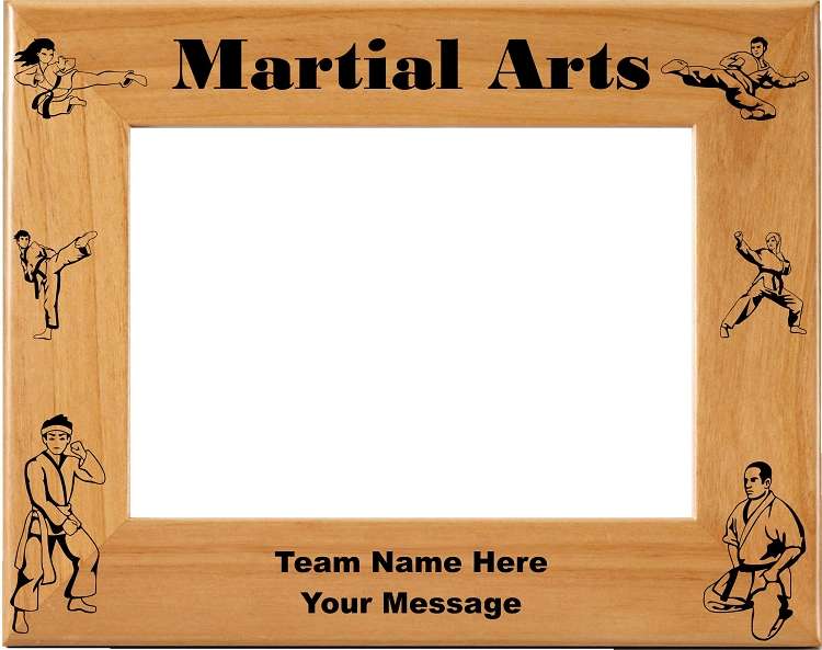Martial Arts / Karate Picture Frame - Personalized | Laser Engraved Wood Frame - 3 Sizes Decade Awards