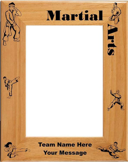 Martial Arts / Karate Picture Frame - Personalized | Laser Engraved Wood Frame - 3 Sizes Decade Awards