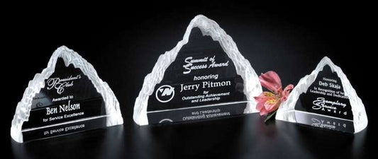 Matterhorn Crystal Corporate Award | Engraved Crystal Mountain - 3.25", 4.25" or 5" Decade Awards