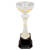 Metal Cup Trophy - Silver with Gold Accent | Engraved Corporate Cup Award - 9.75", 10.75" or 16.5" Tall Decade Awards