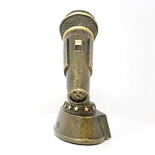 Microphone Trophy - Gold | Karaoke Singer DJ Announcer Mic Award | 7 Inch Decade Awards
