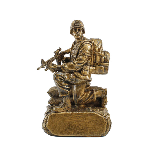 Military Serviceman Trophy | Engraved Military American Hero Award - 10" Tall Decade Awards