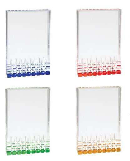 Mirage Acrylic Award - Blue, Gold, Green or (new) RED | Engraved Acrylic Corporate Trophy - 5, 6 or 7 Inch Tall Decade Awards