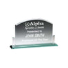 Montreal Glass Plaque Trophy | Engraved Jade Glass Corporate Award - 5" x 8.25" Decade Awards