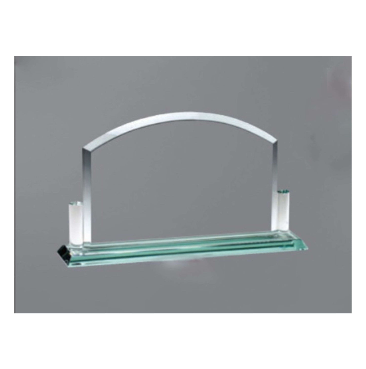 Montreal Glass Plaque Trophy | Engraved Jade Glass Corporate Award - 5" x 8.25" Decade Awards