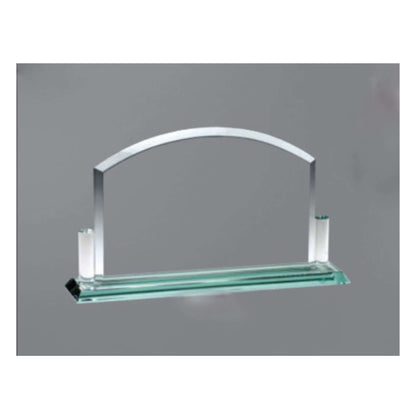 Montreal Glass Plaque Trophy | Engraved Jade Glass Corporate Award - 5" x 8.25" Decade Awards