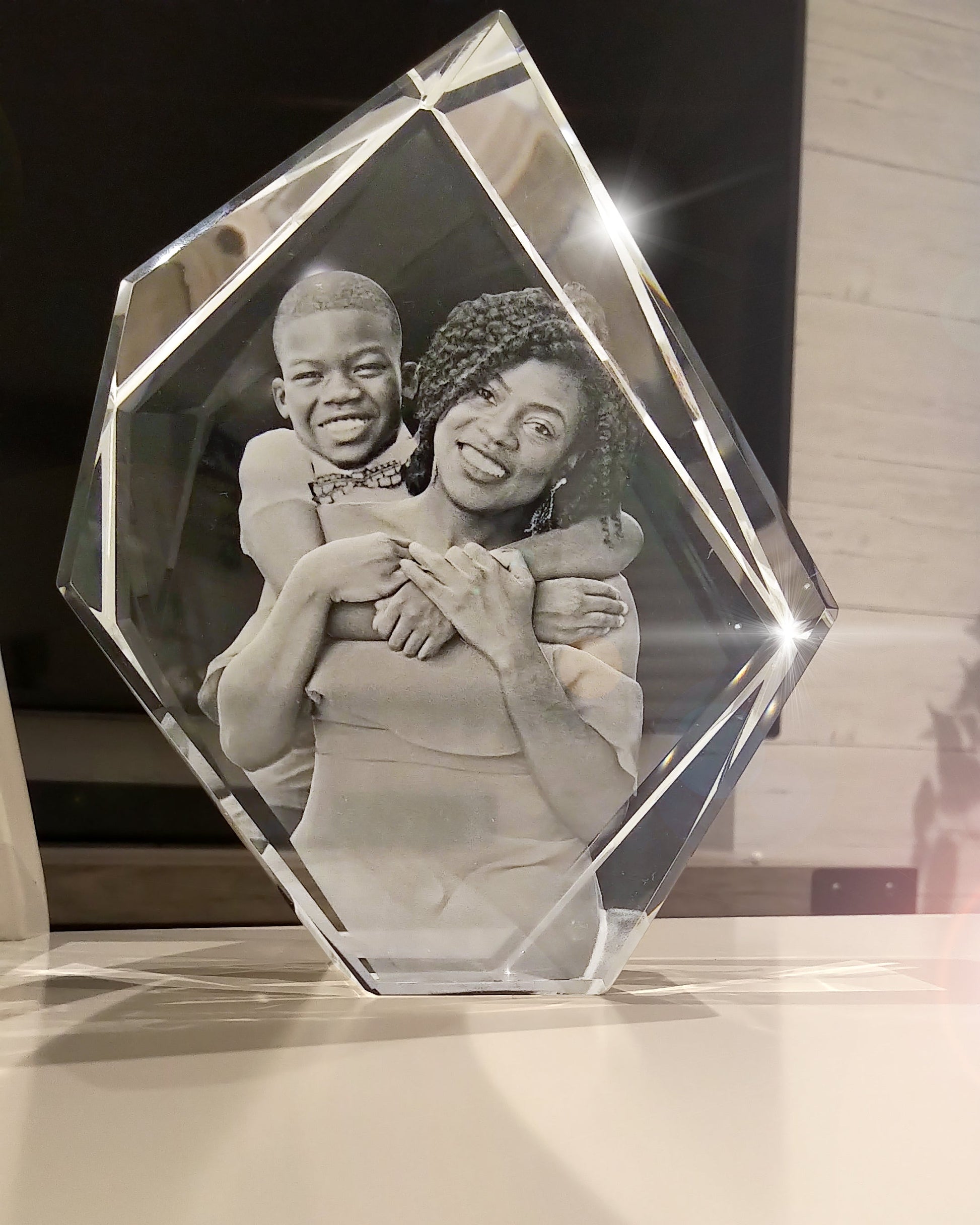 3D Crystal Custom Photo Gift – Prestige Crystal Cube Decade Awards