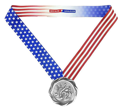 Music Fusion Medal- Gold, Silver or Bronze | Engraved Music Medallion - 3 Inch Wide Decade Awards