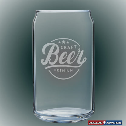 16 oz Beer Can Glass - Personalized | Engraved Beer Can Glass Decade Awards