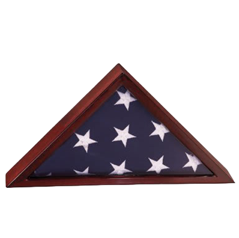 Memorial Flag Case | High Gloss Rosewood Finish | Flag Presentation Case | 16.25 x 8.25