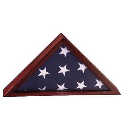 Memorial Flag Case | High Gloss Rosewood Finish | Flag Presentation Case | 16.25 x 8.25