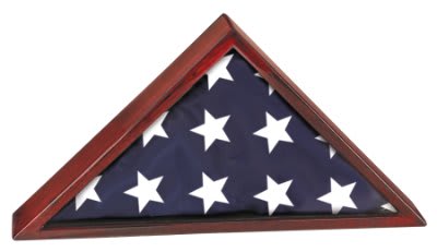 Memorial Flag Case | High Gloss Rosewood Finish | Flag Presentation Case | 25x12.5