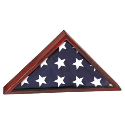 Memorial Flag Case | High Gloss Rosewood Finish | Flag Presentation Case | 25x12.5