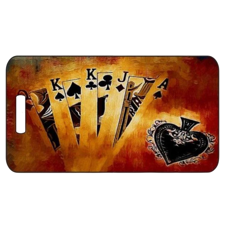 Poker Luggage Tag in 2 Sizes – Personalized Bag ID Tag for Poker Players, Blackjack Fans, and Travel Custom Design by Decade Awards
