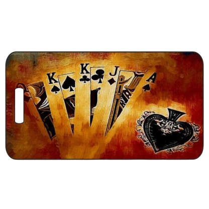 Poker Luggage Tag in 2 Sizes – Personalized Bag ID Tag for Poker Players, Blackjack Fans, and Travel Custom Design by Decade Awards
